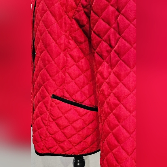 George Quilted Zip Up Red & Black Winter Jacket 100% Polyester Size L (12-14) - Picture 5 of 8